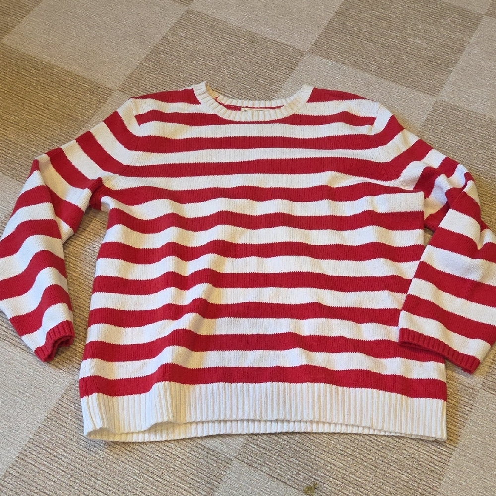 Northern Reflections Red and White Striped Sweater